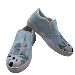 Bibbidi Bobbidi Bling Disney Castle Print Canvas Slip On Sneakers Women's Size 6